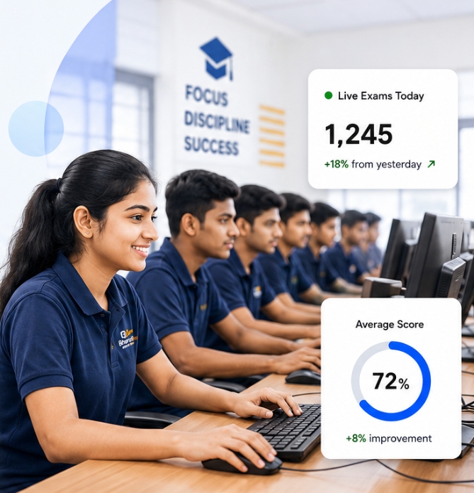 Students preparing for exam